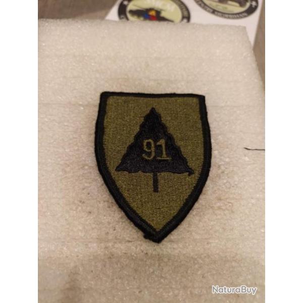 Patch arm�e us 91st INFANTRY DIVISION kaki ORIGINAL