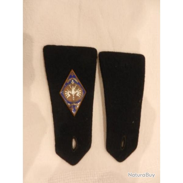 paire d'anciennes paulettes/pattes d'paule militaires avec insigne du 5 cuirassier Royal Pologne