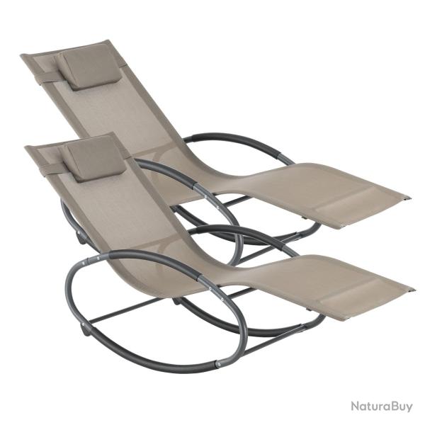 Lot de 2 bains de soleil � bascule almaluez acier textile beige 03_0006423