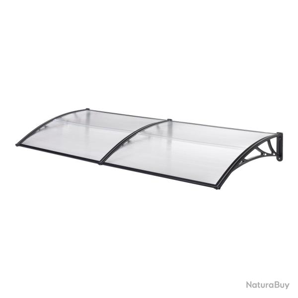 Auvent de porte d'entre design marquise d'accueil rsistante aux intempries 240 x 80 cm noir tran