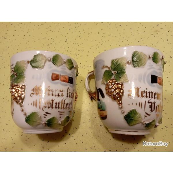 Paire de tasses de r�serviste d artillerie de campagne � Strasbourg.