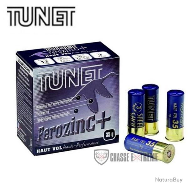 25 Cartouches TUNET Ferozinc Haut Vol 35gr Cal 12/70 Pb7