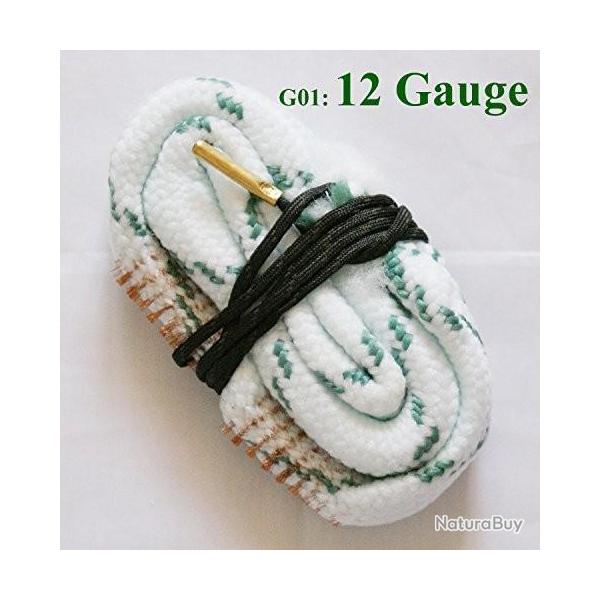 POUR TOUS CALIBRES 12  (12/70,76 , 89)..CORDON DE NETTOYAGE 2 brosses int�gr�es