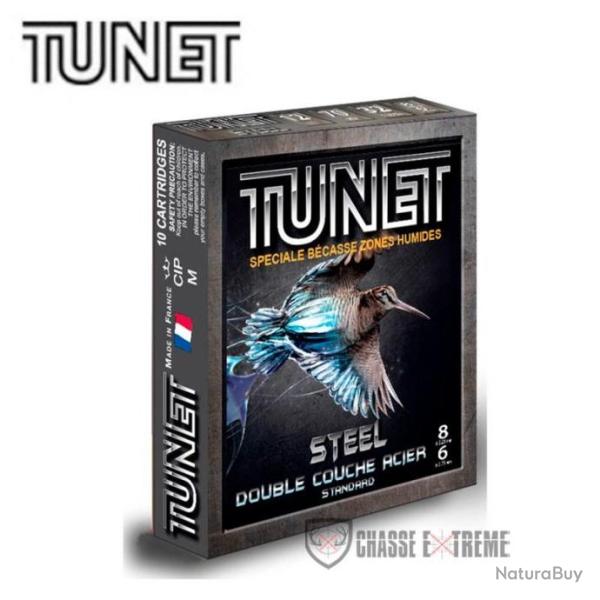 10 cartouches TUNET Becasse Steel Std 32gr Cal 12/70 Pb 6/8