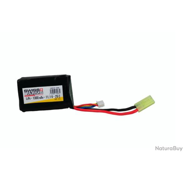 Batterie LiPo 11,1v PEQ 1300 mAh Tamyia (Swiss Arms)