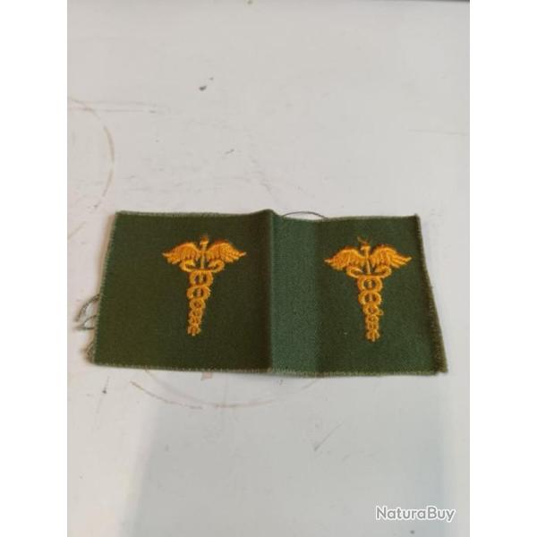 Lot de collars officier arme us MEDICAL CORPS kaki et jaune ORIGINAL