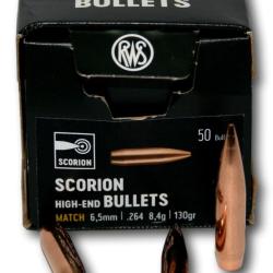OGIVE RWS SCORION MATCH CAL 6.5MM 264 130 GR BTE 50