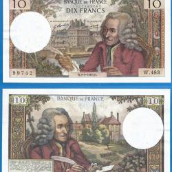 France 10 Francs 1969 8 Mai Billet Voltaire Franc
