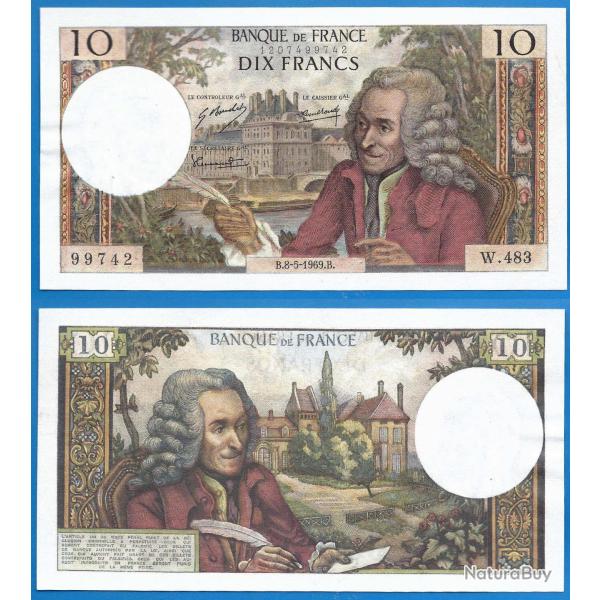 France 10 Francs 1969 8 Mai Billet Voltaire Franc