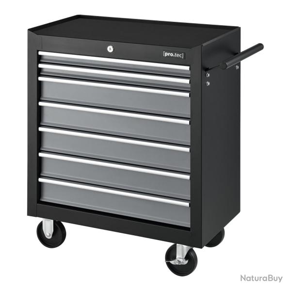 Chariot d'atelier pour outils � 7 tiroirs 69 x 33 x 77,5 cm noir argent� 03_0008272