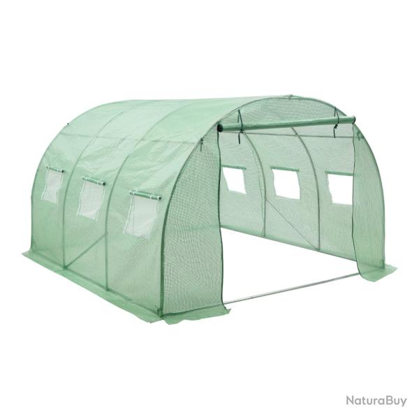 Serre de jardin tunnel en acier et poly�thyl�ne 300 x 300 x 200 cm vert 03_0008256