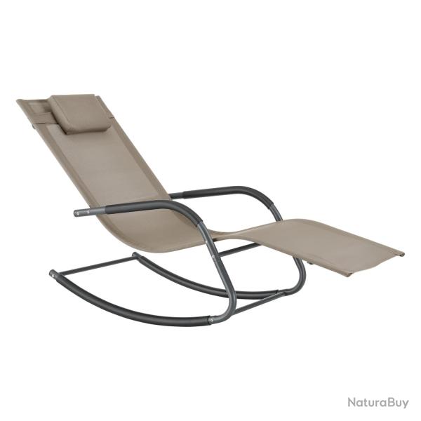 Bain de soleil  bascule acier textile 147 x 63 x 89 cm beige 03_0006402