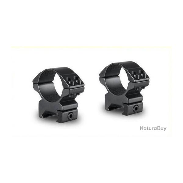 anneaux bas pour rail weaver 21mm de largeur, diametre 30mm, Hawke, noir