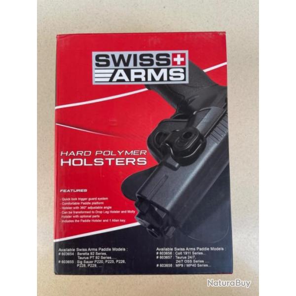 SWISS ARMS - Holster Droitier Rigide Polymre CQC pour Colt 1911 Noir