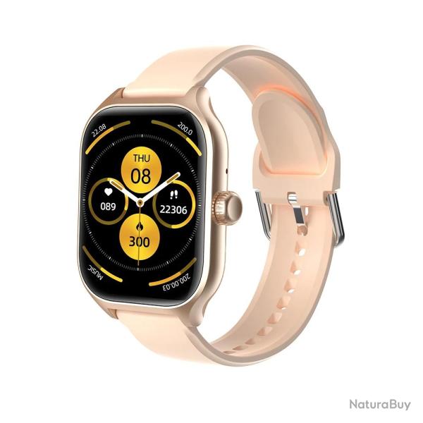 Montre Connectee pour Android iPhone Bluetooth 5.0, Couleur: Or