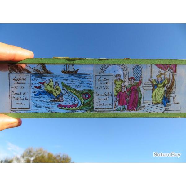 VINTAGE - Lot d'anciennes plaques de verre diverses pour lanterne magique (XIX�)