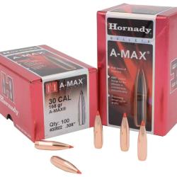 Ogives HORNADY 30 .308 168gr A-MAX 30502 - Boite de 100 unit&eacute;s