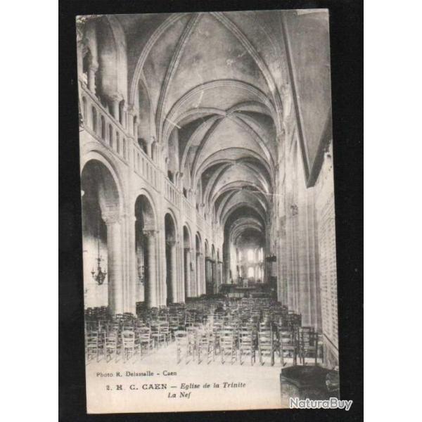 caen �glise de la trinit� la nef carte postale ancienne