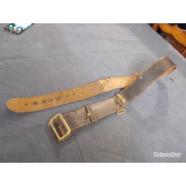 CEINTURON OFFICIER Cuir Noir  Arm�e Fran�aise   ww2