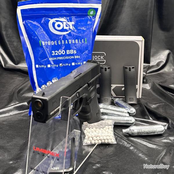 Nouveau Pack pr�t � tirer - GLOCK 17 "GEN 4" - Cal. BBs 6mm - Airsoft (5 Capsules Co2 + 1300 Billes 