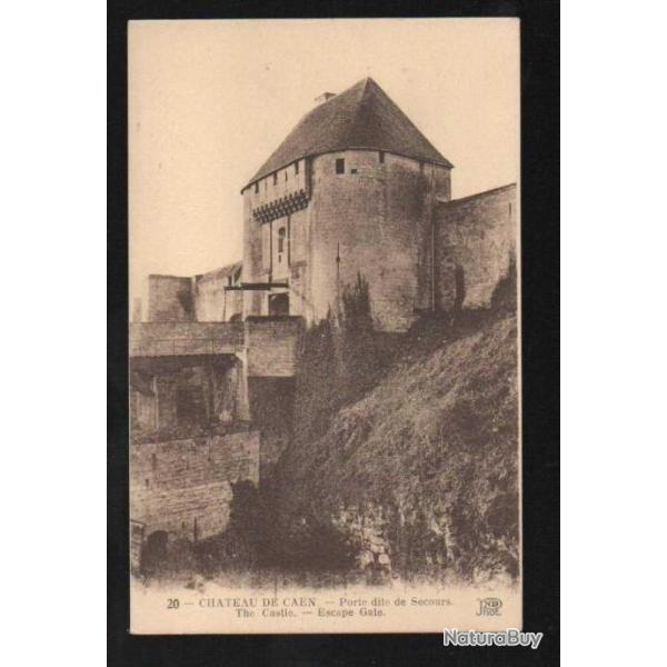 chateau de caen porte dite de secours carte postale ancienne