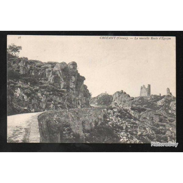 crozant la nouvelle route d'�guzon carte postale ancienne