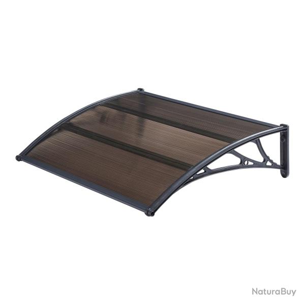 Auvent de porte d'entr�e design marquise d'accueil r�sistante aux intemp�ries 120 x 80 cm noir marr