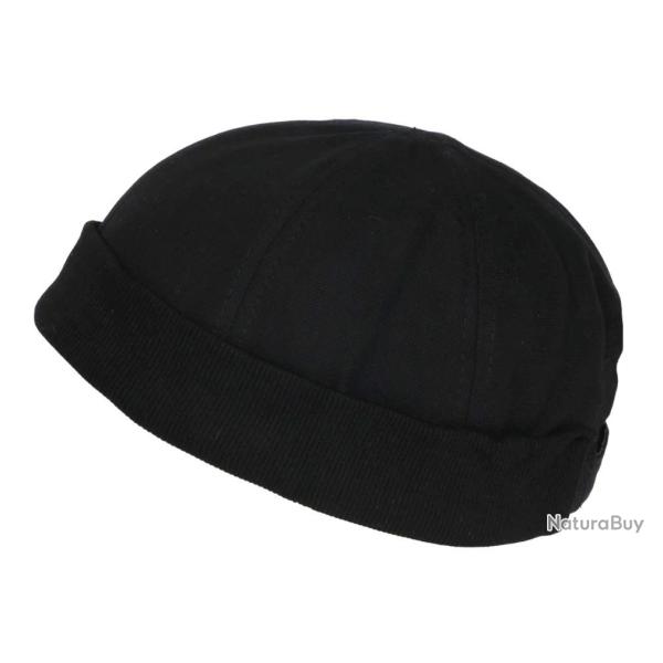 Bonnet Docker Noir en Coton Look Marin Miki Keroet Taille unique Noir