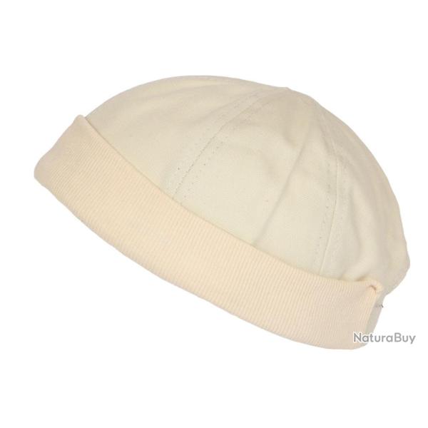 Bonnet Docker Beige en Coton Look Marin Miki Keroet Taille unique Beige