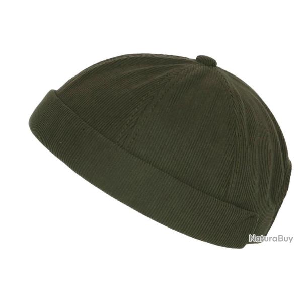 Bonnet Docker Velours Vert en Coton Look Marin Miki Kerouak Taille unique Vert