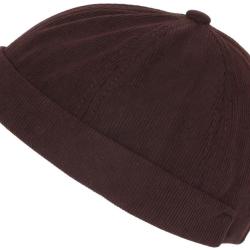 Bonnet Docker Velours Marron en Coton Look Marin Miki Kerouak Taille unique Marron