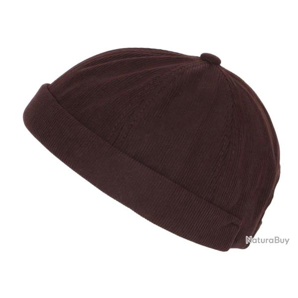 Bonnet Docker Velours Marron en Coton Look Marin Miki Kerouak Taille unique Marron