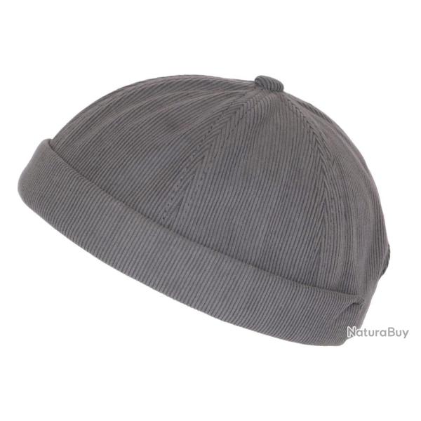 Bonnet Docker Velours Gris en Coton Style Marin Miki Kerouak Taille unique Gris