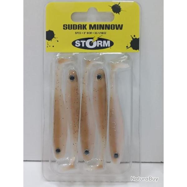 !! STORM SUDAK MINNOW 3" GLOWING RUFFE 8CM !!