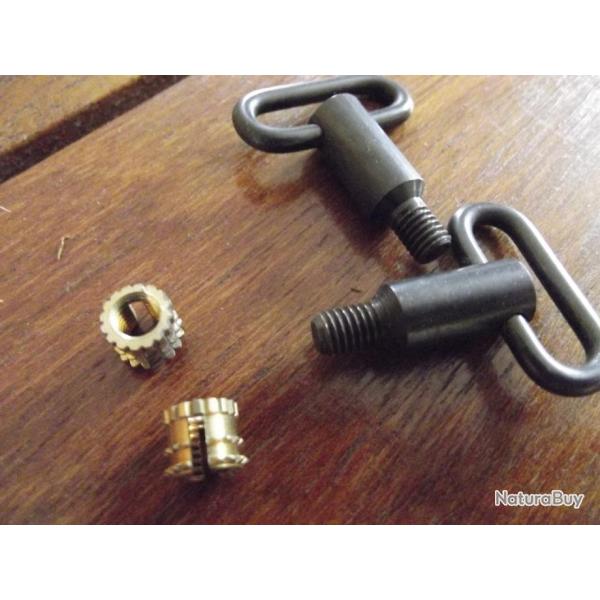 BRADEES - Lot de 2 grenadieres � visser M5 avec 2 inserts pour crosse bois ou synth�tique NEUVES