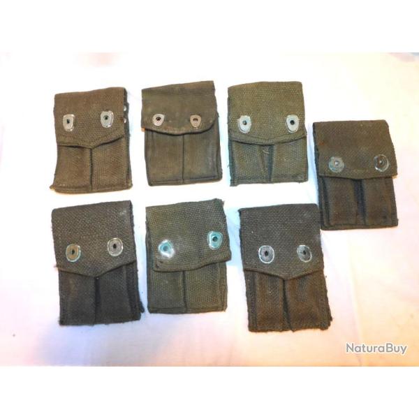 LOT 7 PORTE CHARGEURS PISTOLET MAC 50 / TAP / MODELE 1950 / INDOCHINE / ALGERIE