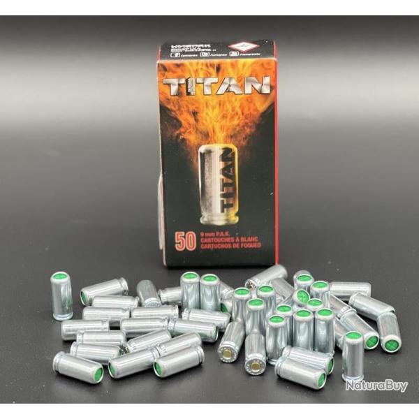 Bo�te de 50 balles � blanc Titan 9mm PAK
