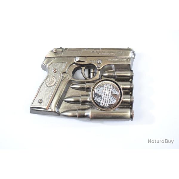 Boucle ce ceinture avec pistolet et signe dollars