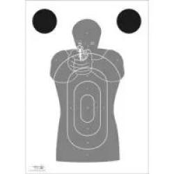 Cible silhouette tireur à 2 mains - carton x100