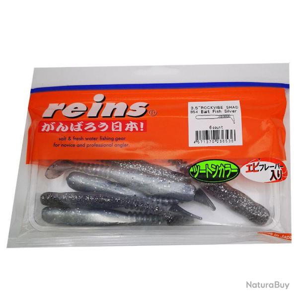 Reins Rockvib Shad 3.5'' B54 Bait Fish Silver par 6