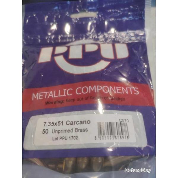 Vend Douilles 7.35 X 51 Carcano  PPU cat C8