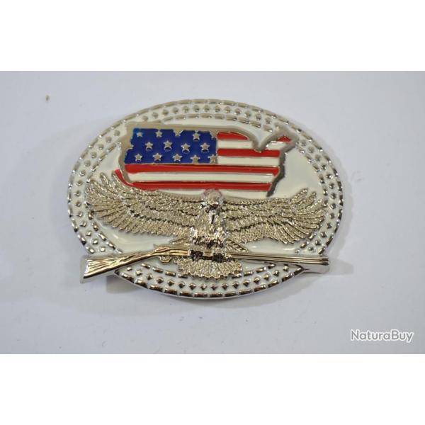 Boucle ce ceinture USA aigle fusil drapeau US am�ricain usa country cowboy western farwest rodeo