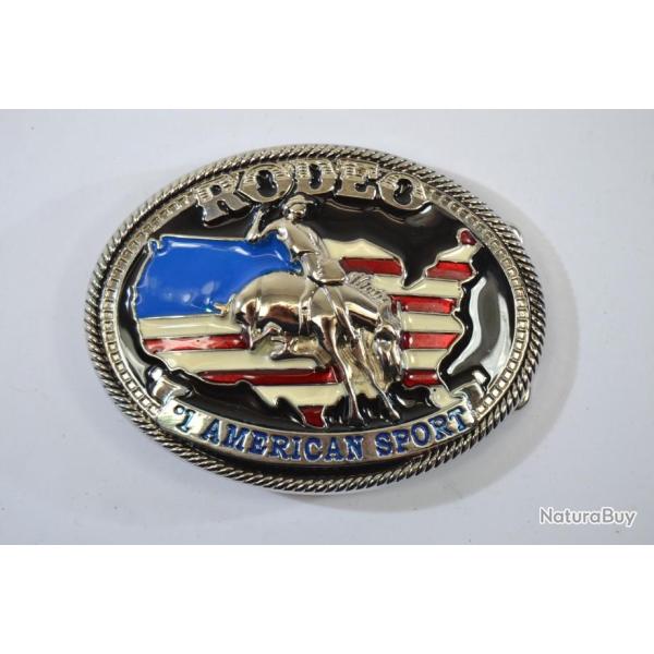 Boucle ceinture USA 1 American sport drapeau US am�ricain country cowboy western farwest rodeo