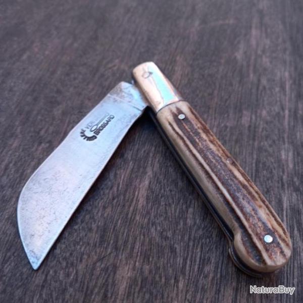 Ancien Couteau R�gional DONJON V�RITABLE CUILL�RE BROSSARD Manche en Bois de Cerf