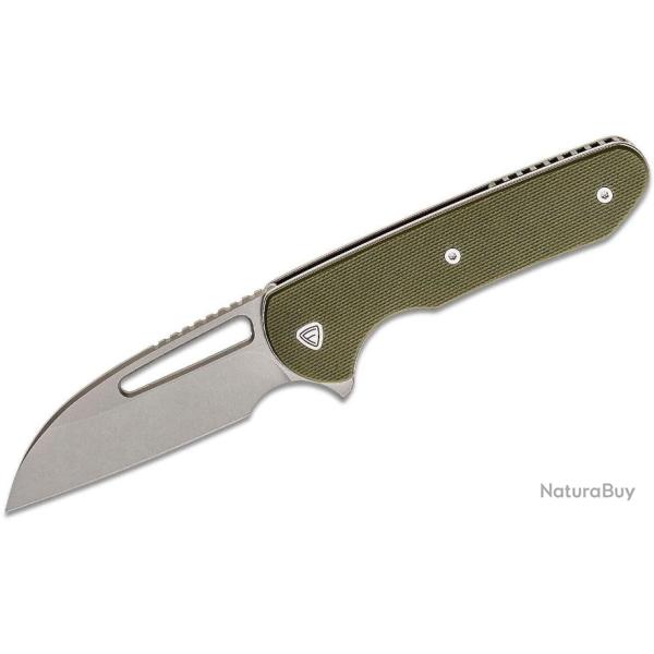 Couteau Ferrum Forge Prolix Green Manche G10 Lame Acier Nitro-V SW Sheepsfoot Liner Lock Clip FF006G