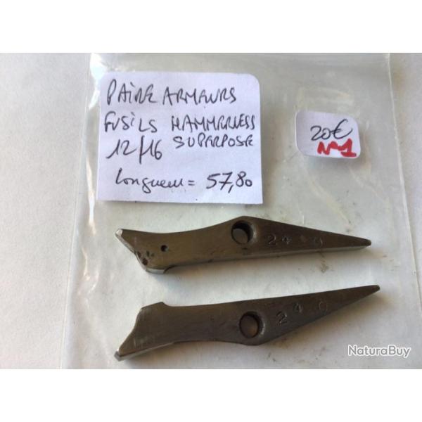 VENDU PAR CUIRASSIER11  N�1 PAIRE D'ARMEURS FUSIL HAMMERLESS CAL 12/16