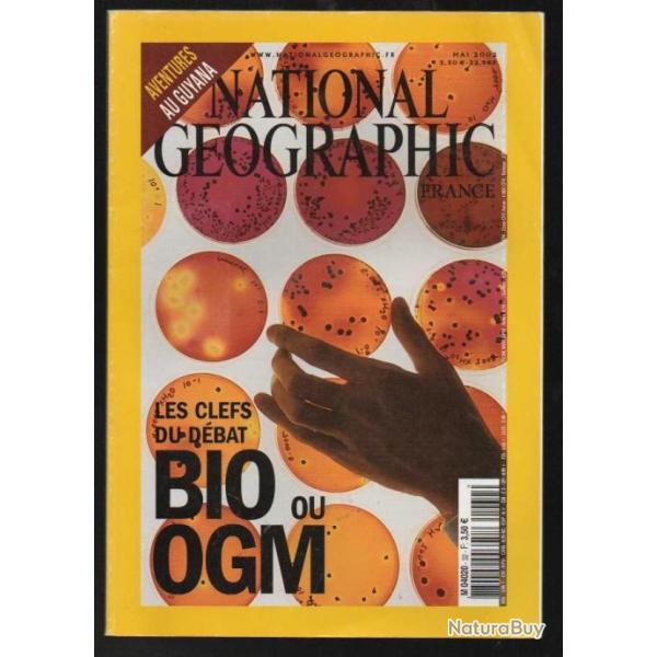 national g�ographic mai 2002, les clefs du d�bat bio ou ogm, papillons de nuit, chasseurs poissons-c