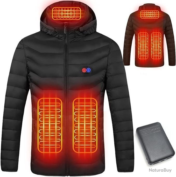 Manteau Chauffant Veste Chauffante électrique à Chauffage USB Pour Hommes Et Femmes, Veste Thermique à Manches Blouson Chauffant Homme