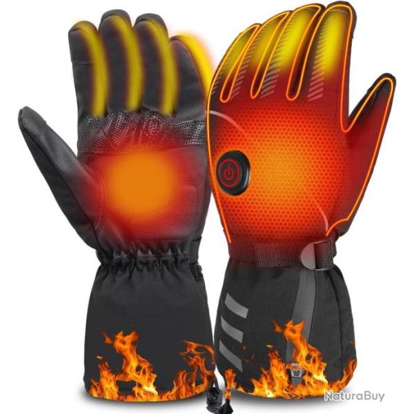 Gants Chauffants �lectriques Rechargeables Gant Chauffants pour Homme Femme 3 Niveaux 7.4V 4000mAh
