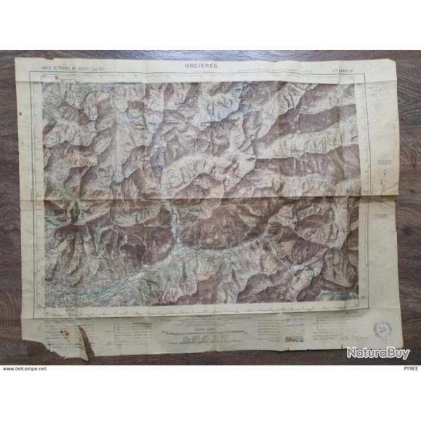 CARTE �TAT MAJOR WW2 ARM�E DES ALPES SECTEUR DE ORCI�RES